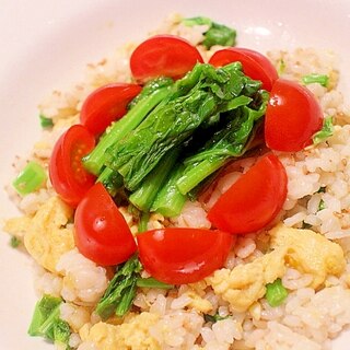 【簡単】菜の花と卵の春色混ぜご飯